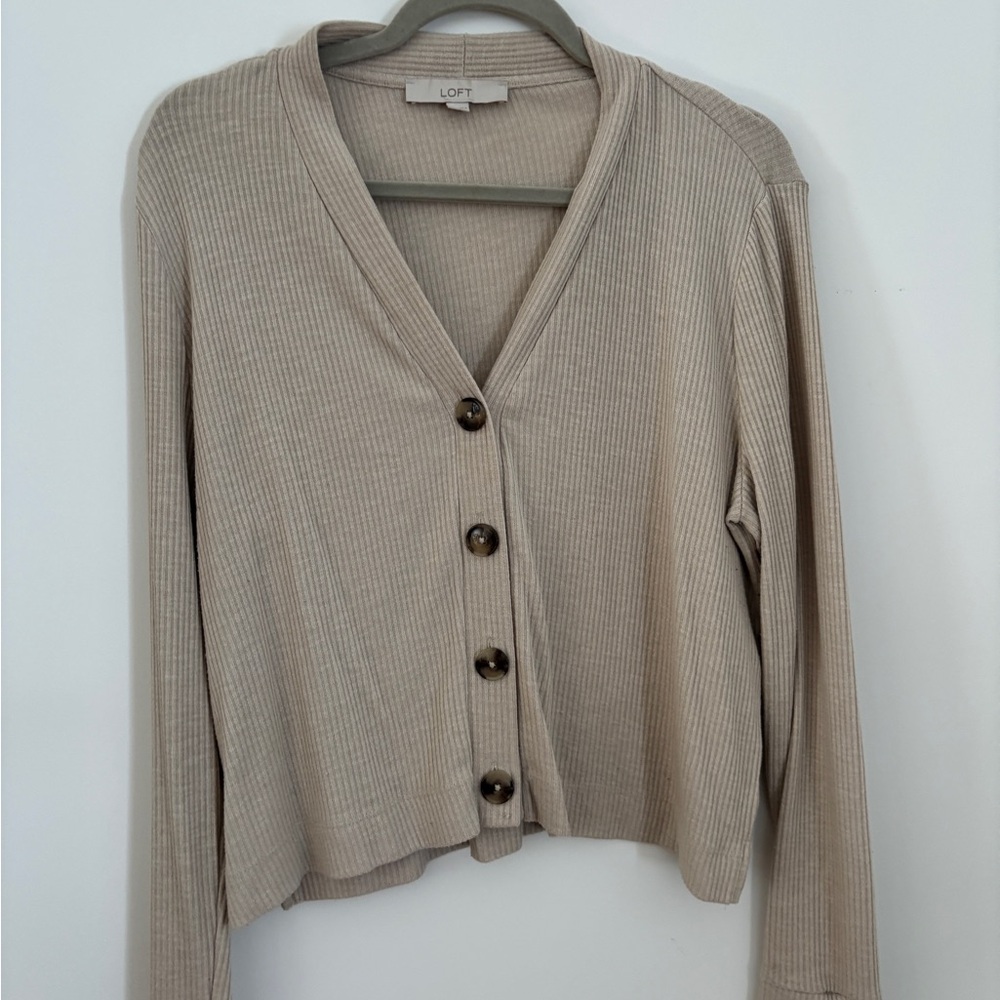 LOFT Light Tan Ribbed Woman’s Top